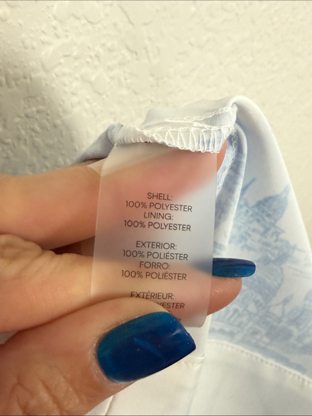 Karl Lagerfeld Blue & White Scenic Midi Dress with Tie Waist - Picture 9 of 9